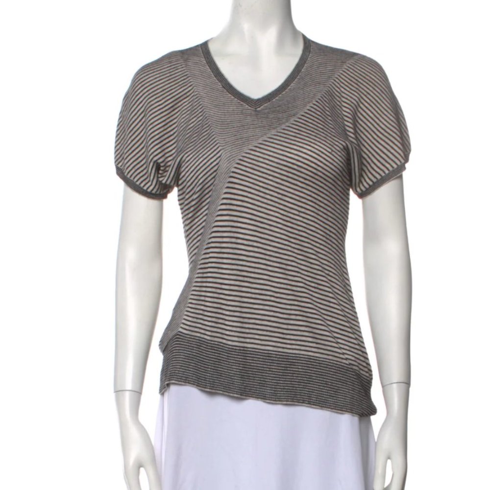 DEREK LAM - Small - Striped V-Neck Sweater Size - Gently worn